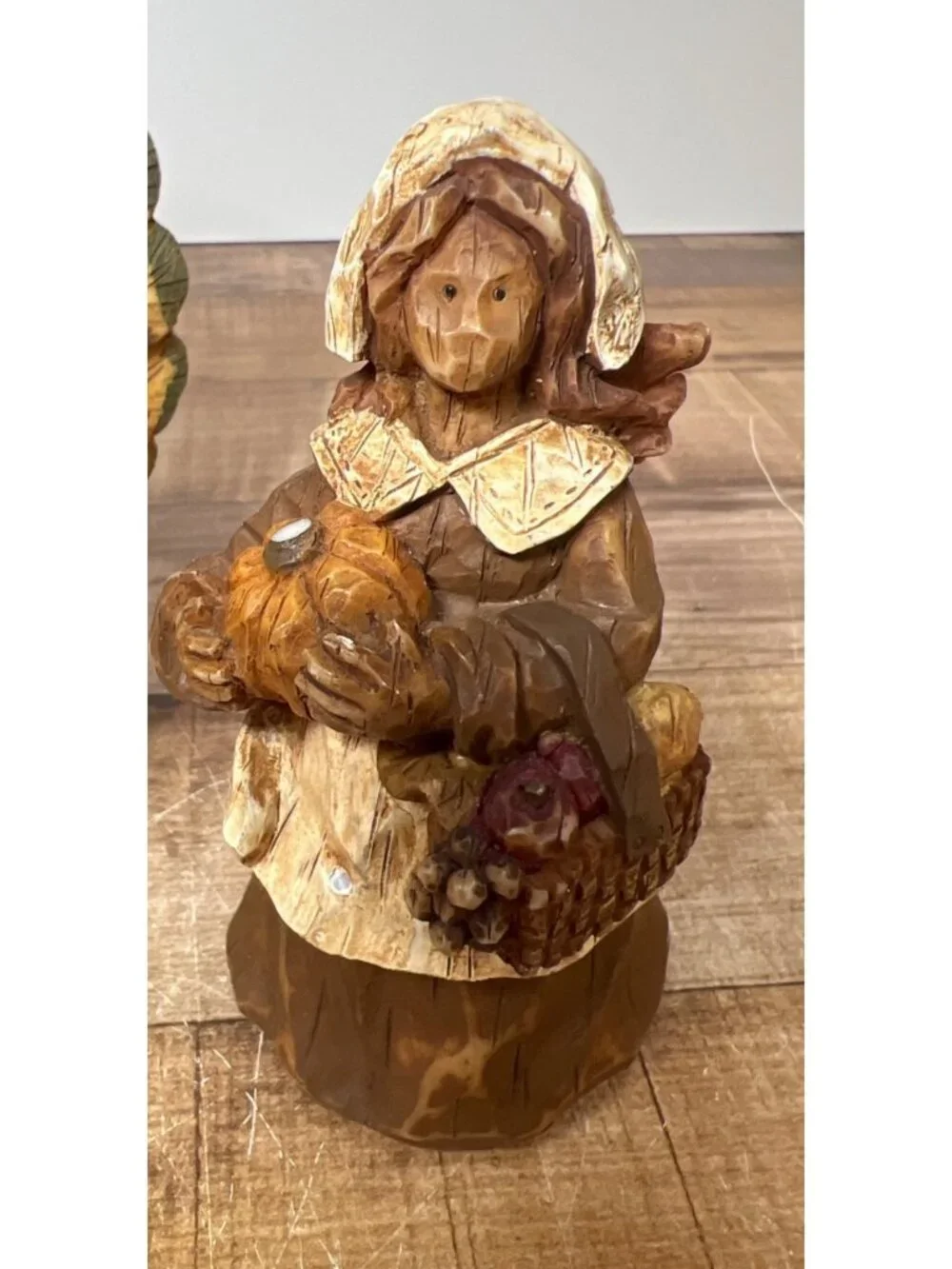Hand-Painted Thanksgiving Pilgrim & Turkey Figurine Set  Autumn Harvest - Set Of